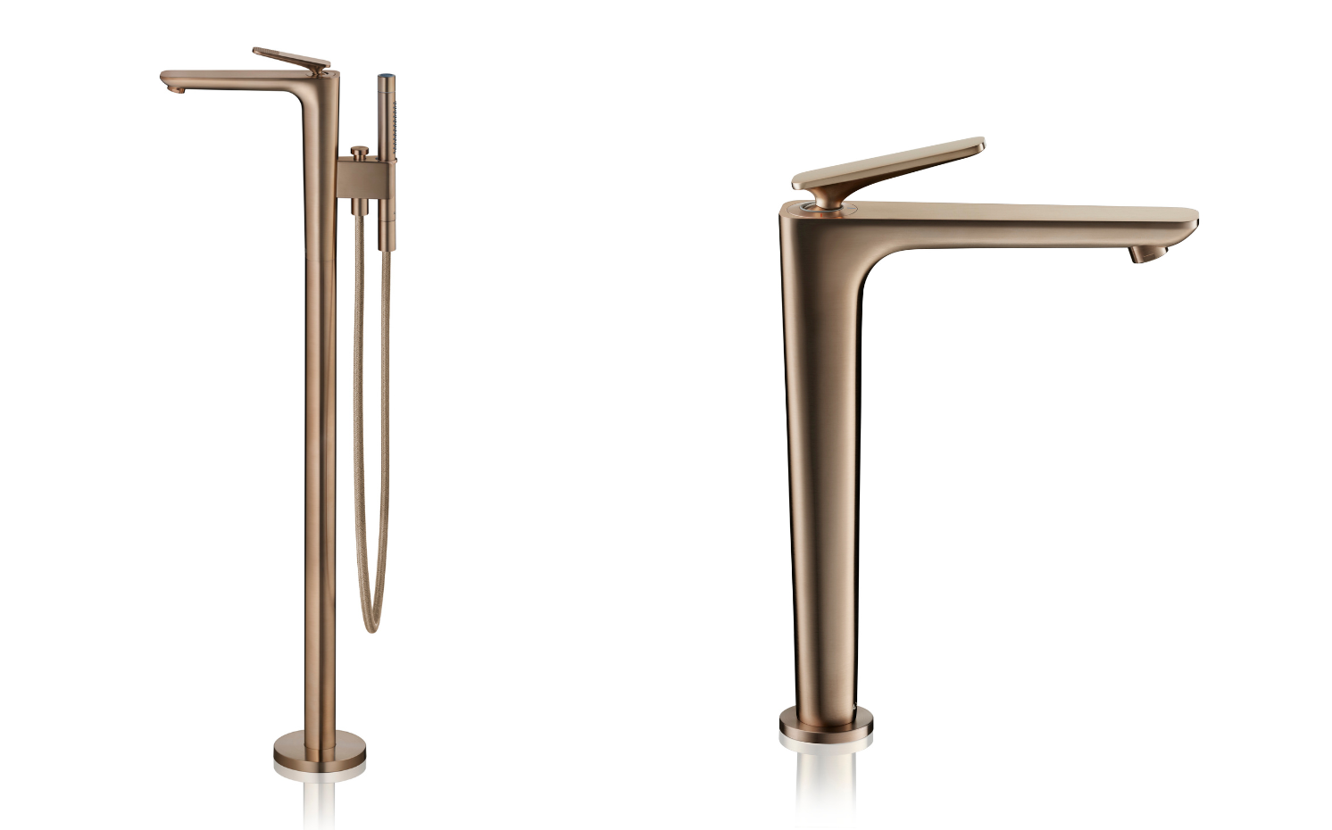 The faucets come in a variety of silhouettes and sizes