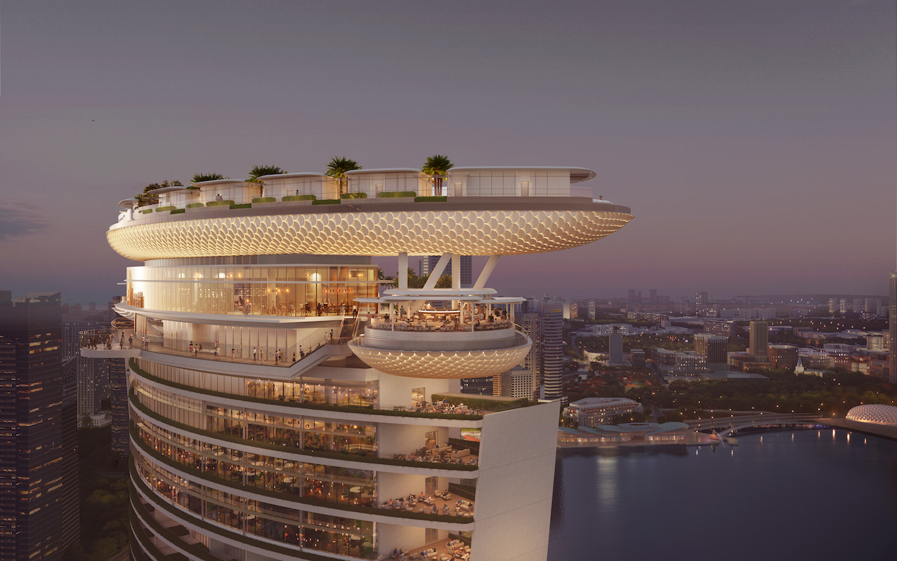 The revolutionary Skyloop from an aerial perspective that highlights the distinct design of its twin wings. Image: Safdie Architects The revolutionary Skyloop from an aerial perspective that highlights the distinct design of its twin wings. Image: Safdie Architects