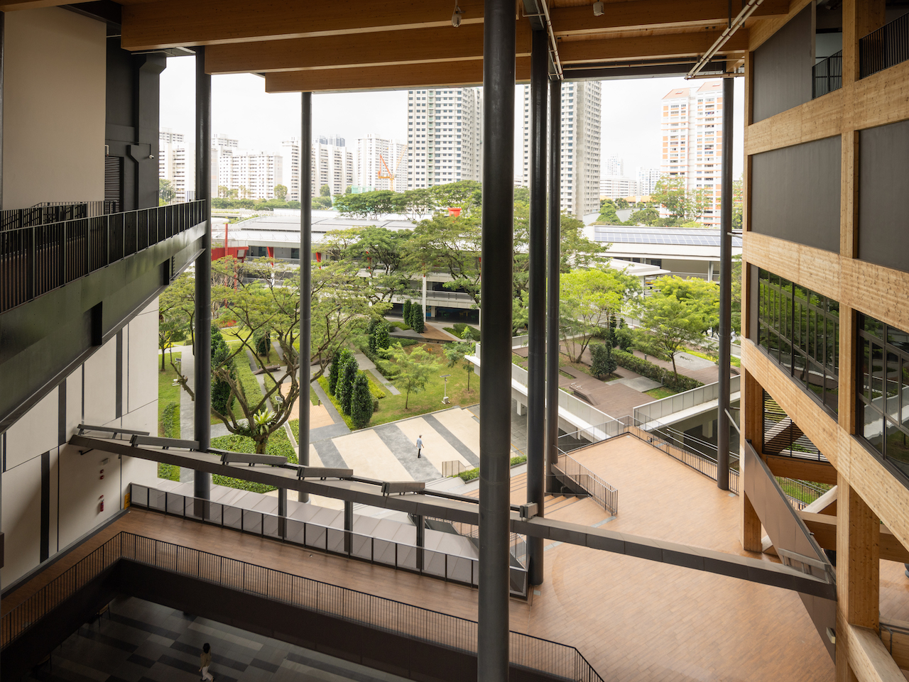 The atrium is a focal point, facilitating connections among visitors, industry professionals and lectures to the backdrop of the leafy courtyard garden. The atrium is a focal point, facilitating connections among visitors, industry professionals and lectures to the backdrop of the leafy courtyard garden.