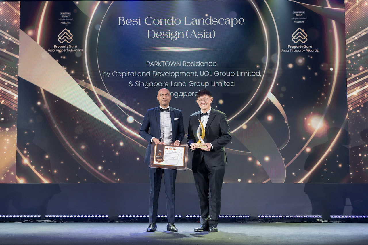 Parktown Residence awarded Best Condo Landscape, recognised for its thoughtfully designed outdoor spaces that enhance liveability, greenery, and the residential experience.