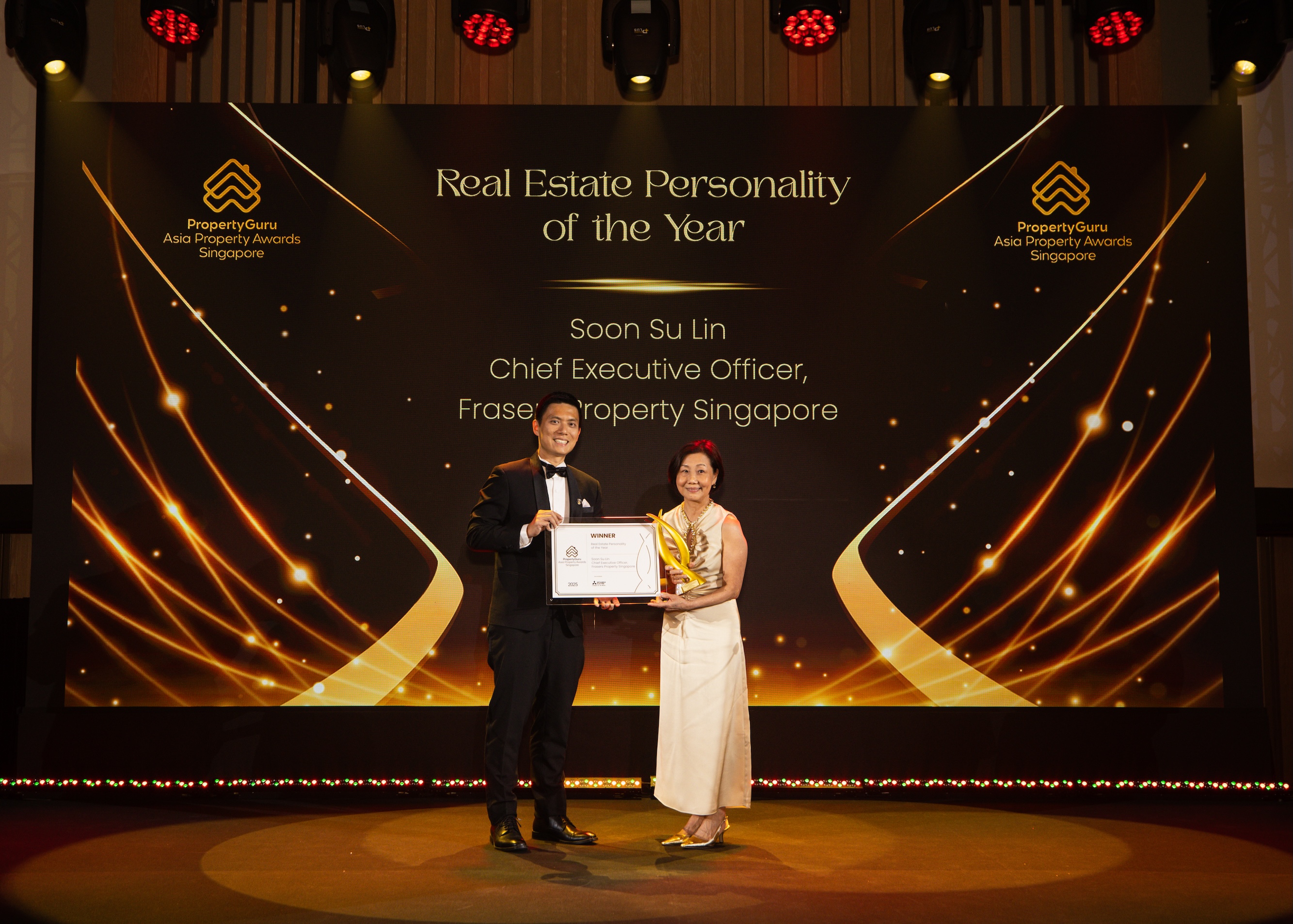 Soon Su Lin, CEO of Frasers Property Singapore, named Real Estate Personality of the Year for her leadership in sustainable and community-focused development.