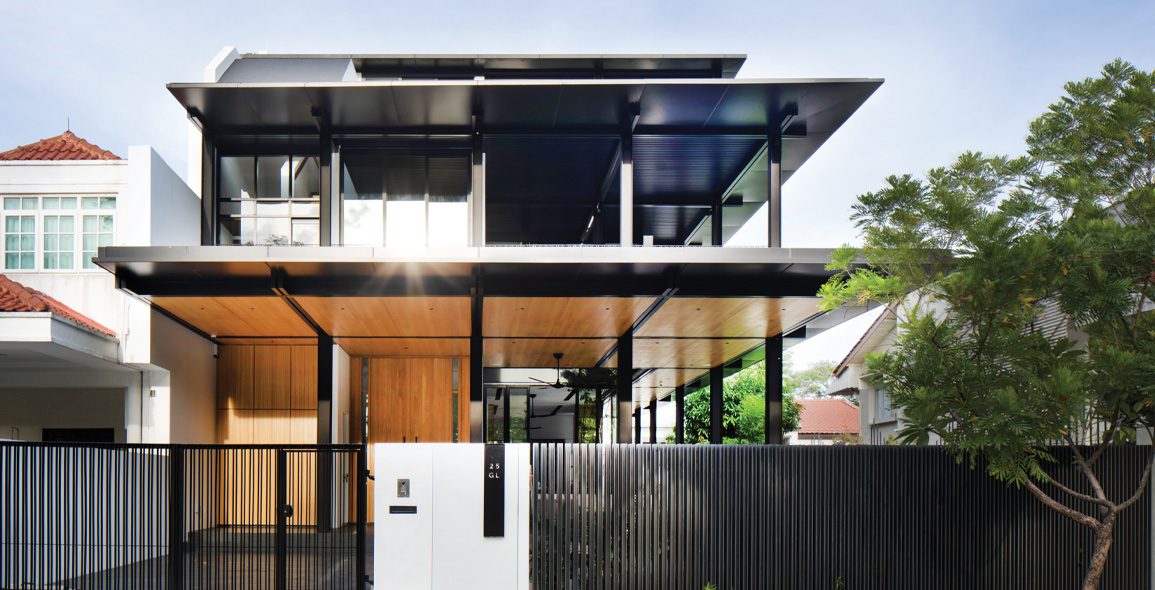 The semi-detached House 25 has a strong, linear design language.