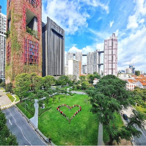 The human heart on the DTP Community Green during NDP 2020