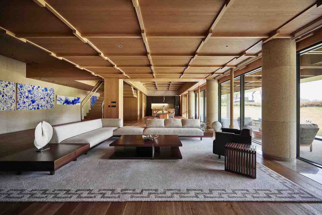 he lower level of the building includes a living room and multi-purpose room.